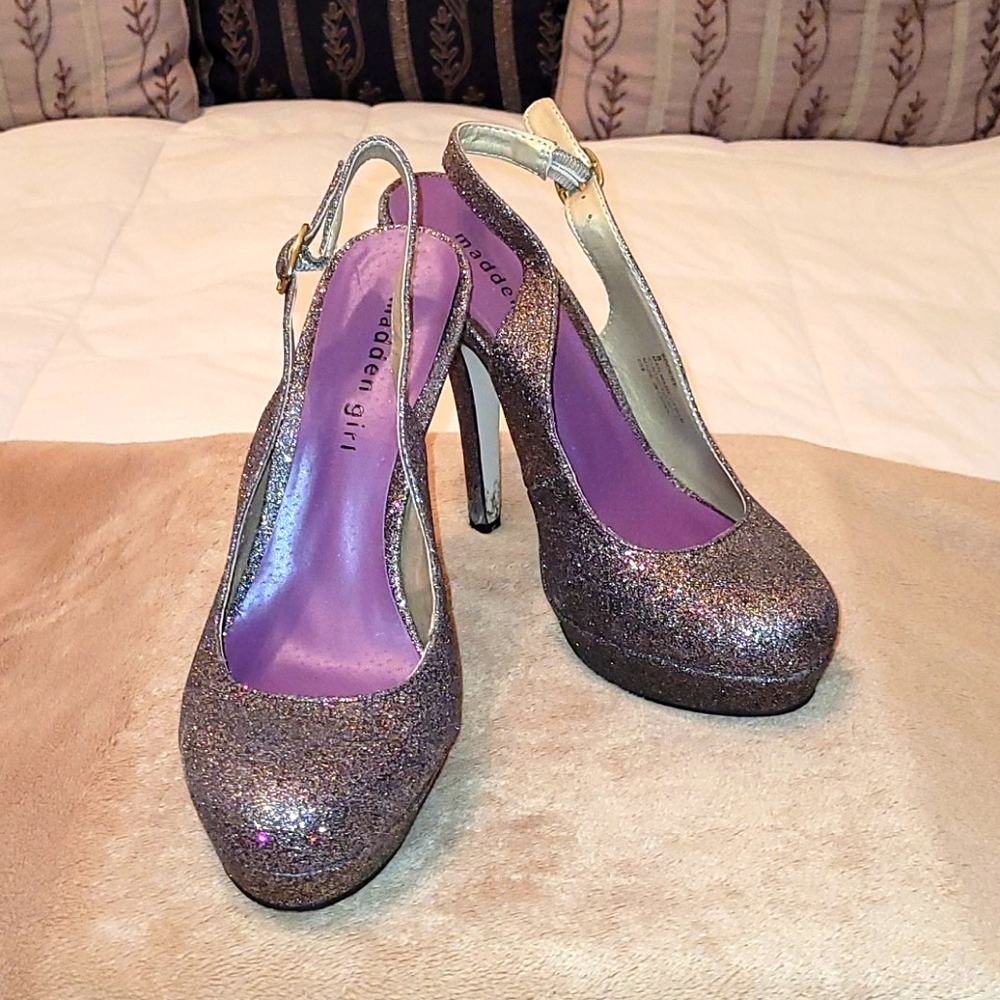 Madden girl glitter bomb slingbacks